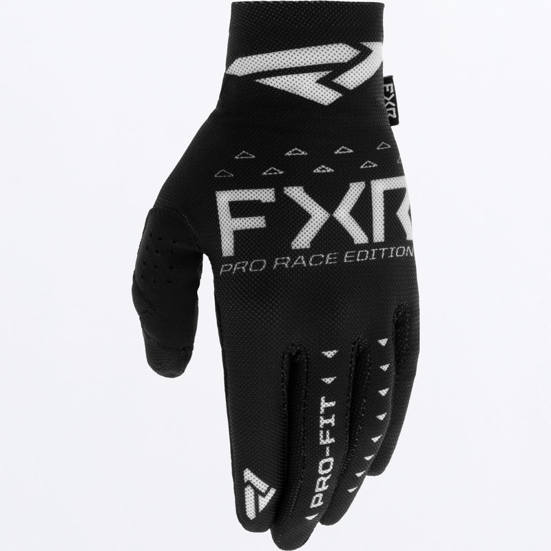 FXR Racing Black/White Pro-Fit Air MX Gloves
